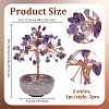 2Pcs 2 Styles Natural Amethyst & Rose Quartz Chips Tree of Life Decorations AJEW-OC0014-06B-2
