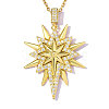 Brass Micro Pave Clear Cubic Zirconia Pendants CU-OY001-99G-1