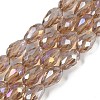 Transparent Electroplate Glass Beads Strands EGLA-N013-T4mm-B23-1