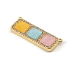Brass Micro Pave Clear Cubic Zirconia Connector Charms CU-CBA30E8-01G-A08-2