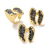Long-Lasting Plated Micro Pave Rhinestone Open Cuff Rings RJEW-K286-01G-1