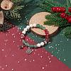 Natural Lava Rock(Dyed) & Green Aventurine Stretch Bracelet BJEW-TA00095-2
