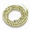 Electroplated Non-magnetic Synthetic Hematite Beads Strands G-S365-021-3