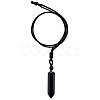 Natural Obsidian Bullet Pendant Necklace JN1043C-1