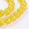 1Strand Gold Transparent Crackle Glass Round Beads Strands X-CCG-Q001-10mm-10-3