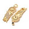 Brass Micro Pave Cubic Zirconia Pendants KK-P250-26G-2