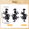 2Pcs 2 Styles 3D Flower Polyester Embroidery Sew on Appliques DIY-CY0001-03B-2
