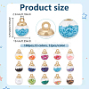 180Pcs 15 Colors Glass Ball Pendants GLAA-ME0001-25-2