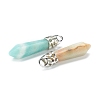 Bullet Natural Flower Amazonite Pointed Pendants G-E332-C38-3