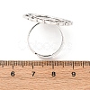 Vintage Adjustable Iron Flower Finger Ring Components Alloy Cabochon Bezel Settings PALLOY-O036-19AS-4