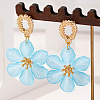 Valentine's Day Acrylic & Alloy Dangle Stud Earrings WGE0A0C-02-1