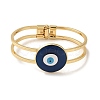 Rack Plating Brass Enamel Evil Eye Hollow Bangles for Women BJEW-H607-01G-3