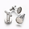 Tarnish Resistant 304 Stainless Steel Cufflinks Settings STAS-E471-03D-P-2