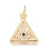 Brass Micro Pave Cubic Zirconia Pendants X-KK-D156-02G-1