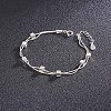 SHEGRACE Sparkling Rhodium Plated 925 Sterling Silver Double Layered Bracelet JB163A-3