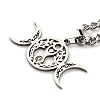 Non-Tarnish 201 Stainless Steel Triple Goddess Pendant Necklaces NJEW-G115-10P-2