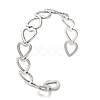 Non-Tarnish 304 Stainless Steel Heart Open Cuff Bangle for Women BJEW-L682-001P-3