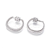 Brass Micro Pave Cubic Zirconia Screw Carabiner Lock Charms ZIRC-I031-22P-2