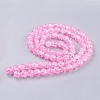 1Strand Hot Pink Transparent Crackle Glass Round Beads Strands X-CCG-Q001-10mm-02-2