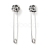 Halloween Skull 316 Surgical Stainless Steel Safety Pin Hoop Earrings for Women EJEW-Z050-29B-AS-1