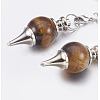 Natural Tiger Eye Sphere Dowsing Pendulums BJEW-E292-A09-3