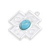 304 Stainless Steel with Synthetic Turquoise Pendants STAS-H253-01C-S-2