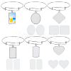 5Pcs 5 Styles Heat Transfer Brass Charm Blank Bangle Making BJEW-PH01868-1