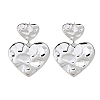 Rack Plating Brass Textured Heart Dangle Stud Earring EJEW-H099-04P-1