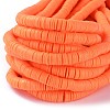 Flat Round Handmade Polymer Clay Beads CLAY-R067-8.0mm-12-4
