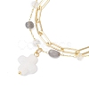 Natural Labradorite Beads Multi-layered Bracelets BJEW-JB12217-03-3
