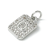 Rack Plating Brass Micro Pave Clear Cubic Zirconia Charms KK-G501-01Q-P-2