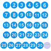 1 Set Round ABS Plastic Number 1~30 Brooches Sets JEWB-OC0001-02A-1