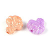 UV Plating Luminous Opaque Acrylic Beads TACR-T017-93M-2