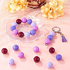 40Pcs 4 Colors Opaque Acrylic Beads MACR-TA0002-97B-8