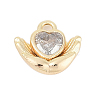 Brass Micro Pave Cubic Zirconia Charms ZIRC-P122-01A-G01-1