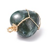 Natural Moss Agate Pendants PALLOY-JF01081-04-4