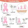 20 Sets 3 Sizes Breast Cancer Awareness Ribbon Enamel Pin JEWB-NB0001-19-2