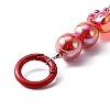 Rainbow Plated Opaque Acrylic Round & Paw Print Bead Chain Bag Straps PURS-WH0001-50B-2