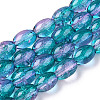 Transparent Crackle Glass Beads Strands DGLA-S085-6x8-33-1