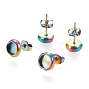 Ion Plating(IP) 304 Stainless Steel Stud Earring Settings STAS-K202-05B-M-2