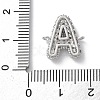 Brass Micro Pave Cubic Zirconia Letter Links X-KK-I717-04A-P-3