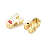 Christmas Brass Enamel Beads KK-I474-G14-2