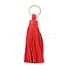 PU leather Tassel Pendants Keychains KEYC-WH0021-36A-1