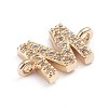 Brass Micro Pave Cubic Zirconia Letter Links X-ZIRC-I042-16G-M-3