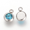 201 Stainless Steel Rhinestone Charms STAS-S068-12-2
