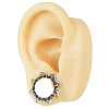 Hollow Out Flower Brass Alloy Ear Tunnels FS-WG7C815-14-2