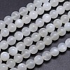 Nature White Moonstone Round Bead Strands G-M262-8mm-04-1