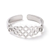 Non-Tarnish 304 Stainless Steel Sailor's Knot Open Cuff Ring RJEW-P037-04P-2