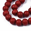 Spray Painted Natural Wood Beads Strands WOOD-S053-57D-3