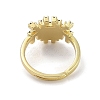 Real 18K Gold Plated Brass Pave Cubic Zirconia Adjustable Rings RJEW-M170-05G-02-3